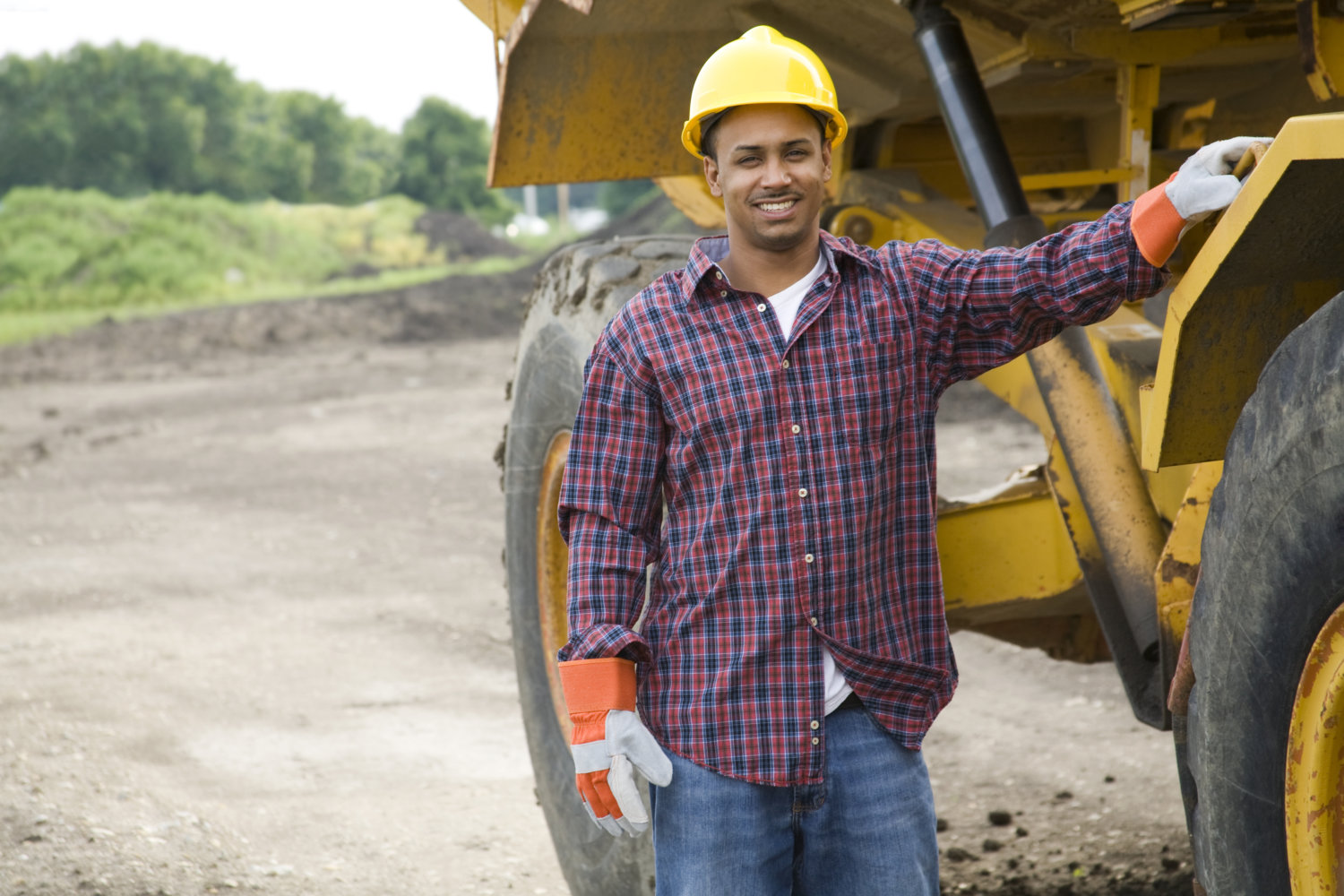 Construction worker smiling